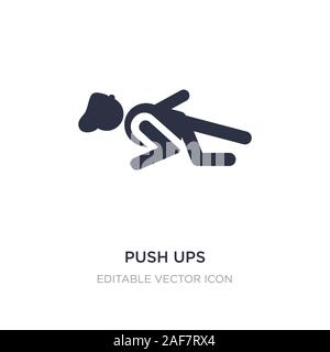 Spingere ups icona su sfondo bianco. Elemento di semplice illustrazione dal concetto di persone. Spingere ups icona simbolo di design. Illustrazione Vettoriale