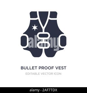 Bullet proof vest icona sullo sfondo bianco. Elemento di semplice illustrazione dal concetto di sicurezza. bullet proof vest icona simbolo di design. Illustrazione Vettoriale