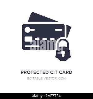 Protetto cit icona della scheda su sfondo bianco. Elemento di semplice illustrazione dal concetto di sicurezza protetto. cit scheda simbolo icona del design. Illustrazione Vettoriale