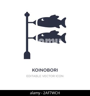 Icona koinobori su sfondo bianco. Elemento di semplice illustrazione dal concetto di segni. koinobori icona simbolo di design. Illustrazione Vettoriale