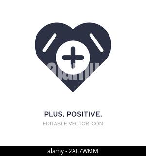 Plus, positivo, aggiungere, icona su sfondo bianco. Elemento di semplice illustrazione dal concetto di segni. plus, positivo, aggiungere icona simbolo di design. Illustrazione Vettoriale