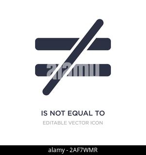 Non è uguale a icona sullo sfondo bianco. Elemento di semplice illustrazione dal concetto di segni. non è uguale al simbolo icona del design. Illustrazione Vettoriale