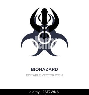 Icona di rischio biologico su sfondo bianco. Elemento di semplice illustrazione dal concetto di segni. biohazard simbolo icona del design. Illustrazione Vettoriale