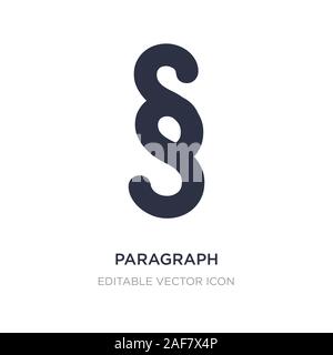 Il paragrafo icona sullo sfondo bianco. Elemento di semplice illustrazione dal concetto di forme. paragrafo icona simbolo di design. Illustrazione Vettoriale