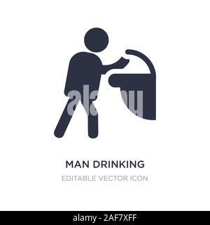 Uomo di acqua potabile in luogo pubblico icona sullo sfondo bianco. Elemento di semplice illustrazione dal concetto di popolo. l uomo acqua potabile in luogo pubblico icona Illustrazione Vettoriale