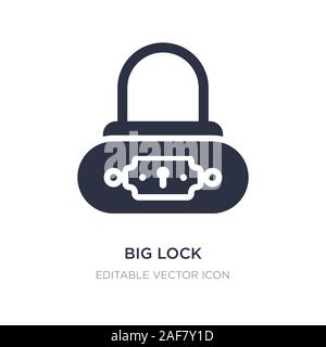 Grande icona a forma di lucchetto su sfondo bianco. Elemento di semplice illustrazione dal concetto di sicurezza. grande icona a forma di lucchetto simbolo design. Illustrazione Vettoriale