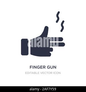 Dito icona pistola su sfondo bianco. Elemento di semplice illustrazione dal concetto di forme. dito pistola simbolo icona del design. Illustrazione Vettoriale