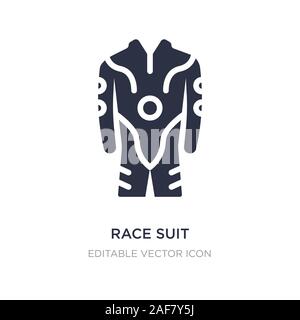 Tuta gara icona sullo sfondo bianco. Elemento di semplice illustrazione dal concetto di sicurezza. race suit icona simbolo di design. Illustrazione Vettoriale