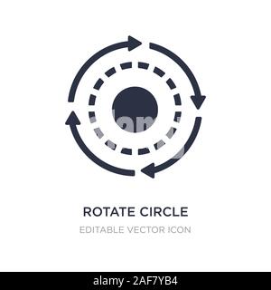 Ruotare l'icona circolare su sfondo bianco. Elemento di semplice illustrazione dal concetto di forme. Ruotare il cerchio simbolo icona del design. Illustrazione Vettoriale