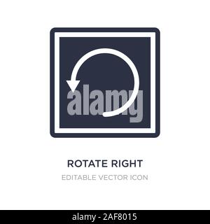 Ruotare a destra icona sullo sfondo bianco. Elemento di semplice illustrazione da strumenti e utensili concetto. Ruotare a destra icona simbolo di design. Illustrazione Vettoriale