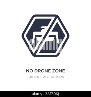 Nessuna zona di drone icona sullo sfondo bianco. Elemento di semplice illustrazione dal concetto di segnalazione. nessuna zona drone icona simbolo di design. Illustrazione Vettoriale