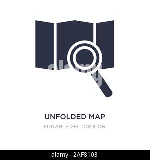 Mappa dispiegata icona sullo sfondo bianco. Elemento di semplice illustrazione dal concetto di viaggio. mappa dispiegata icona simbolo di design. Illustrazione Vettoriale