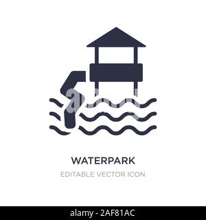 Il parco acquatico di icona su sfondo bianco. Elemento di semplice illustrazione dal concetto di viaggio. waterpark icona simbolo di design. Illustrazione Vettoriale