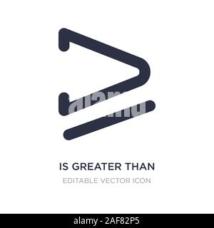 È maggiore di o uguale a icona sullo sfondo bianco. Elemento di semplice illustrazione da segni concetto. è maggiore o uguale a icona simbolo di design. Illustrazione Vettoriale