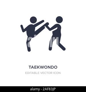 Taekwondo icona sullo sfondo bianco. Elemento di semplice illustrazione dal concetto di sport. taekwondo icona simbolo di design. Illustrazione Vettoriale