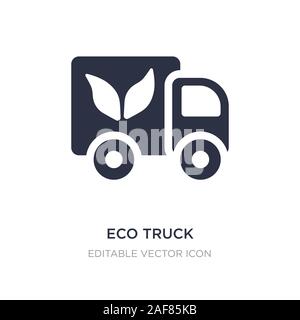 Eco truck icona su sfondo bianco. Elemento di semplice illustrazione dal concetto di trasporto. eco carrello icona simbolo di design. Illustrazione Vettoriale