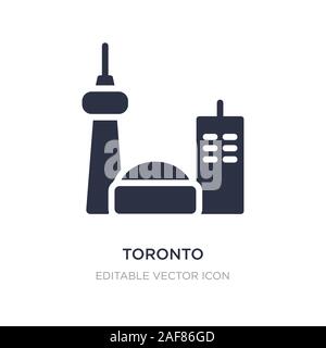 Icona di toronto su sfondo bianco. Elemento di semplice illustrazione dal concetto di viaggio. toronto icona simbolo di design. Illustrazione Vettoriale