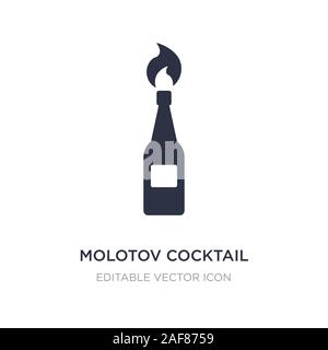 Molotov cocktail icona sullo sfondo bianco. Elemento di semplice illustrazione dal concetto di armi. Molotov cocktail icona simbolo di design. Illustrazione Vettoriale