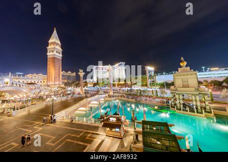 Las Vegas, SEP 25: vista notturna del Venetian Casino Hotel il Sep 25, 2019 a Las Vegas, Nevada Foto Stock