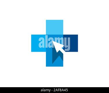 On line il servizio sanitario medico logo trasversale Illustrazione Vettoriale
