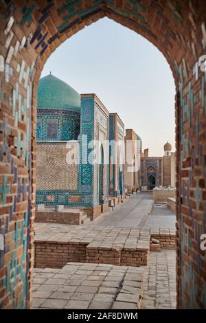 Necropoli Shah-i-Zinda, Samarcanda, Uzbekistan in Asia centrale Foto Stock