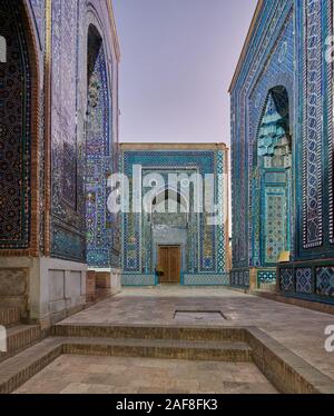 Complesso superiore di necropoli Shah-i-Zinda, Samarcanda, Uzbekistan in Asia centrale Foto Stock