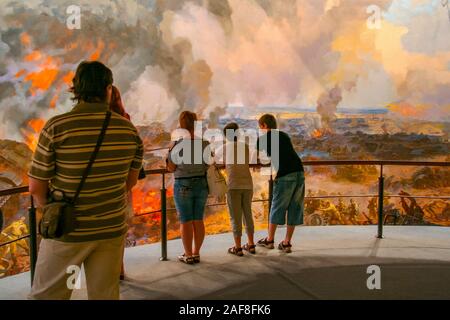 Diorama dedicato al serbatoio Prokhorovsky battaglia. Museo "rigonfiamento di Kursk. Belgorod direzione. Belgorod, Federazione russa. Giugno 2012 Foto Stock