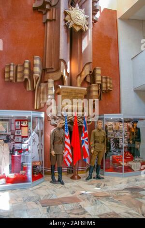 Diorama dedicato al serbatoio Prokhorovsky battaglia. Museo "rigonfiamento di Kursk. Belgorod direzione. Belgorod, Federazione russa. Giugno 2012 Foto Stock