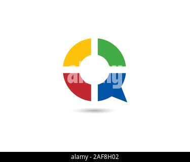 Moderno e colorato rotondo semplice soccorso bolla di chat Illustrazione Vettoriale