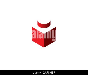 Mattone gioco di impilamento singolo pezzo in semplice stile piatto Illustrazione Vettoriale