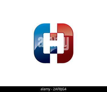 Lettera iniziale C H O il quadrato con angoli arrotondati Illustrazione Vettoriale