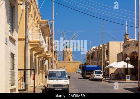 Mulino a vento di Ta' Kola in Xaghra, Gozo Foto Stock