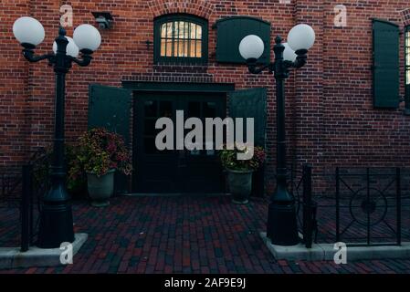 TORONTO, Canada - novembre, 2019 Distillery District Gooderham Ex Distilleria mosto Foto Stock