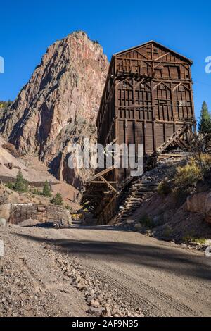 Miniera storica di Commodore, Creede, Colorado Foto Stock