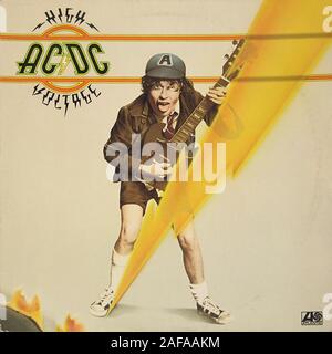 AC DC di alta tensione - annata record di vinile coprire Foto Stock