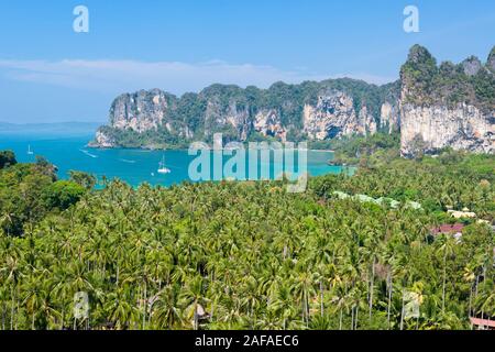 Punto di vista di Hat Railay West, Thailandia Foto Stock