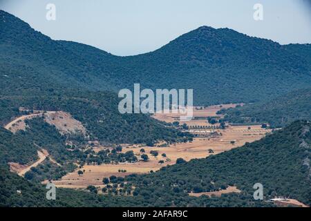 Una vista di una valle vicino a Kas in Turchia da sopra Foto Stock