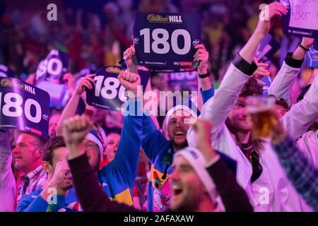 Londra, Regno Unito. Xiv Dic, 2019. Londra, 14-12-2019 ,180 durante la William Hill, Campionato del Mondo freccette, PDC. Credito: Pro scatti/Alamy Live News Foto Stock