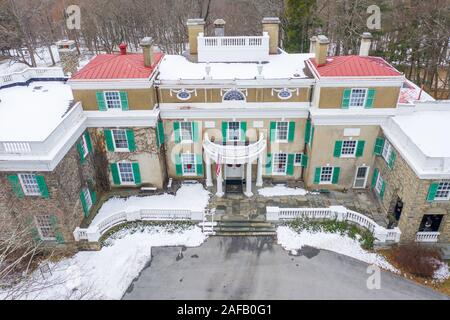 La casa di Franklin Delano Roosevelt Franklin D Roosevelt National Historic Site, Hyde Park, NY, STATI UNITI D'AMERICA Foto Stock