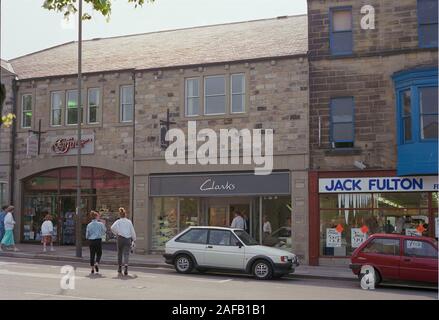 La città mercato di Skipton, nel 1987, North Yorkshire, nell'Inghilterra del Nord, Regno Unito Foto Stock