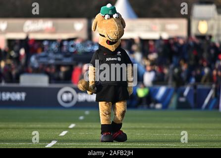 Hendon, Regno Unito. Xiv Dic, 2019. I Saraceni mascotte. Saraceni v Munster Rugby. Piscina 4. La Heineken Champions Cup. Parco di Allianz. Hendon. Londra. Regno Unito. Credito Bowden Garry/Sport in immagini/Alamy Live News. Credito: Sport In immagini/Alamy Live News Foto Stock