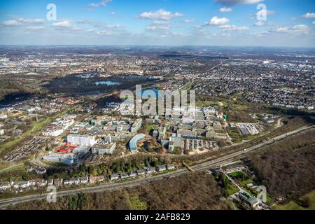 Foto aerea, Heinrich-Heine-Università di Düsseldorf, Düsseldorf, Renania, Renania settentrionale-Vestfalia, Germania, DE, Europa, uccelli-occhi, visualizza foto aerea, Foto Stock