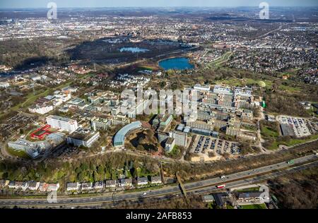 Foto aerea, Heinrich-Heine-Università di Düsseldorf, Düsseldorf, Renania, Renania settentrionale-Vestfalia, Germania, DE, Europa, uccelli-occhi, visualizza foto aerea, Foto Stock