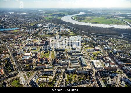 Foto aerea, Heinrich-Heine-Università di Düsseldorf, Düsseldorf, Renania, Renania settentrionale-Vestfalia, Germania, DE, Europa, uccelli-occhi, visualizza foto aerea, Foto Stock