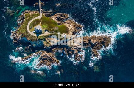 Vista aerea del Pancha isola in Galizia Foto Stock