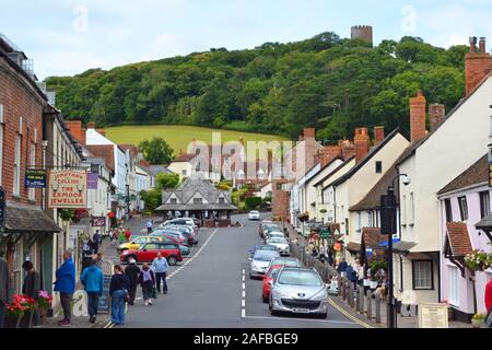 Intensa giornata di Dunster, Somerset, Regno Unito Foto Stock