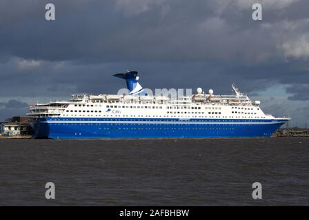 Data 14 dicembre 2019. Ubicazione London International Cruise Terminal, Tilbury. MV Magellan è una di medie dimensioni la nave di crociera opperated da CMV, ha appena Foto Stock