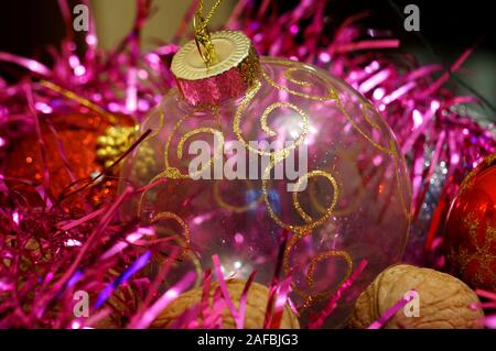Foto di vari giocattoli di Natale. Nuovo anno e Natale. Decorazioni. Foto Stock