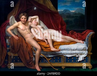 Amore e Psiche da Jacques-Louis David (1748-1825), olio su tela, 1817 Foto Stock