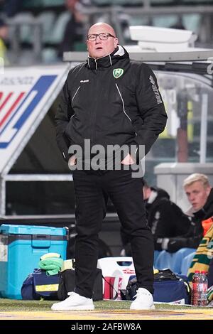 L'Aia, Paesi Bassi. Xiv Dic, 2019. DEN HAAG, 14-12-2019, Cars jeans Stadium, ADO - FC Groningen, olandese Eredivisie calcio stagione 2019/2020. Coach Dirk Heesen di ADO Credito: Pro scatti/Alamy Live News Foto Stock